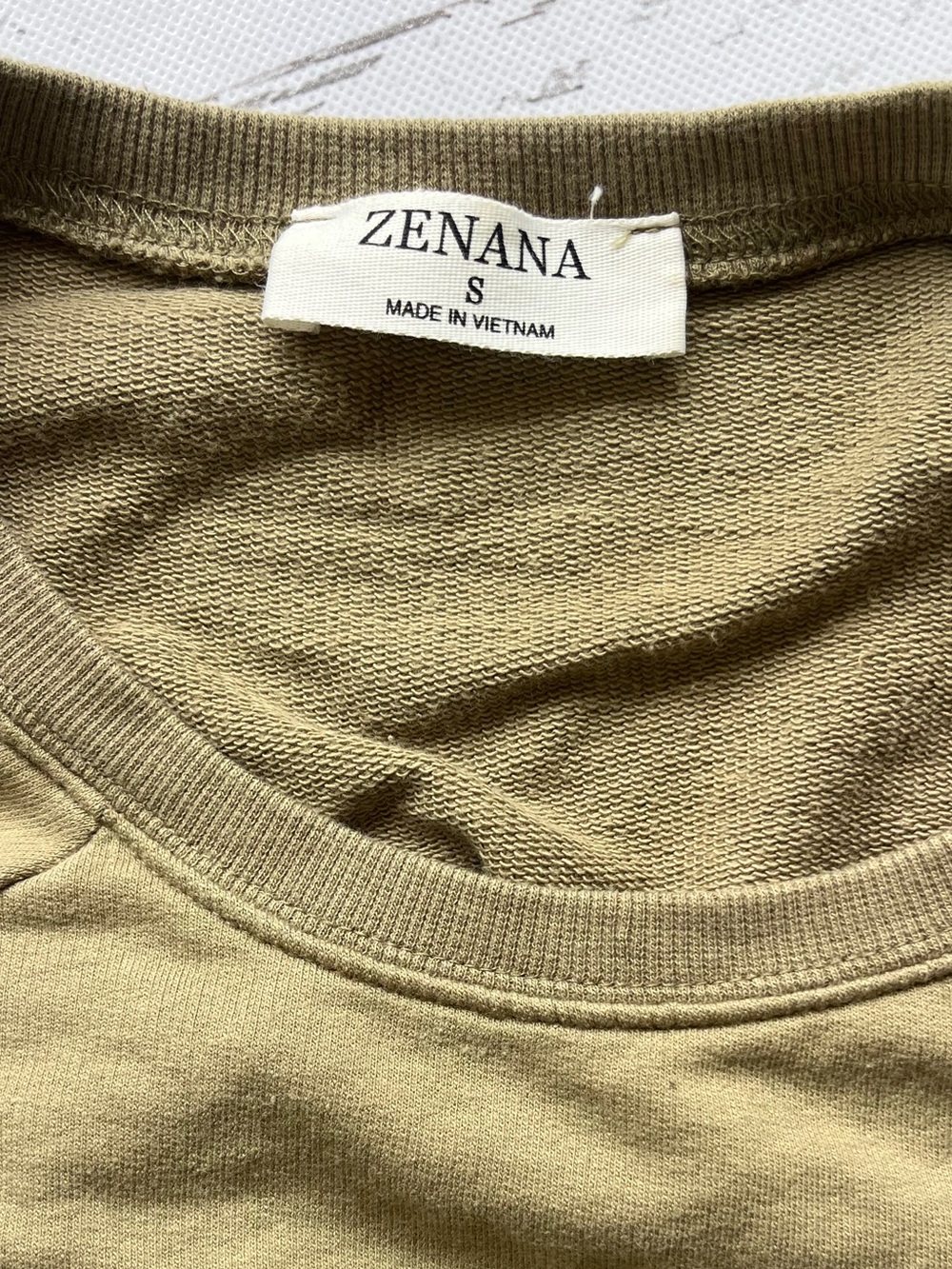 Zenana I’m The Mother Sweatshirt Size Small Olive Side Slit Cotton Pullover - Picture 3 of 7
